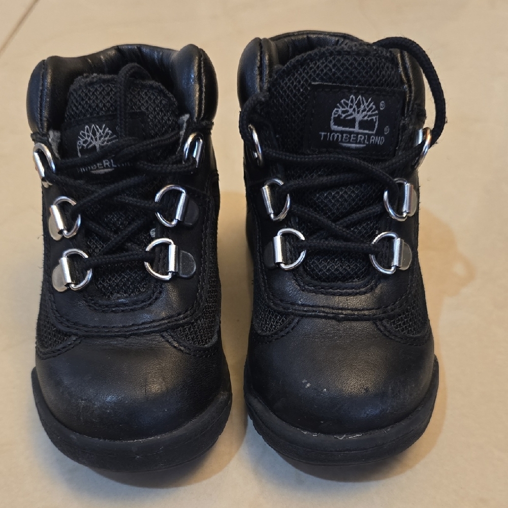 Timberland Kids Black Leather Boots